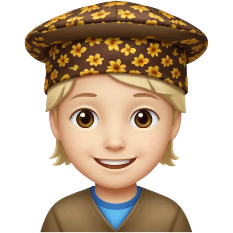 print hat with kid emoji