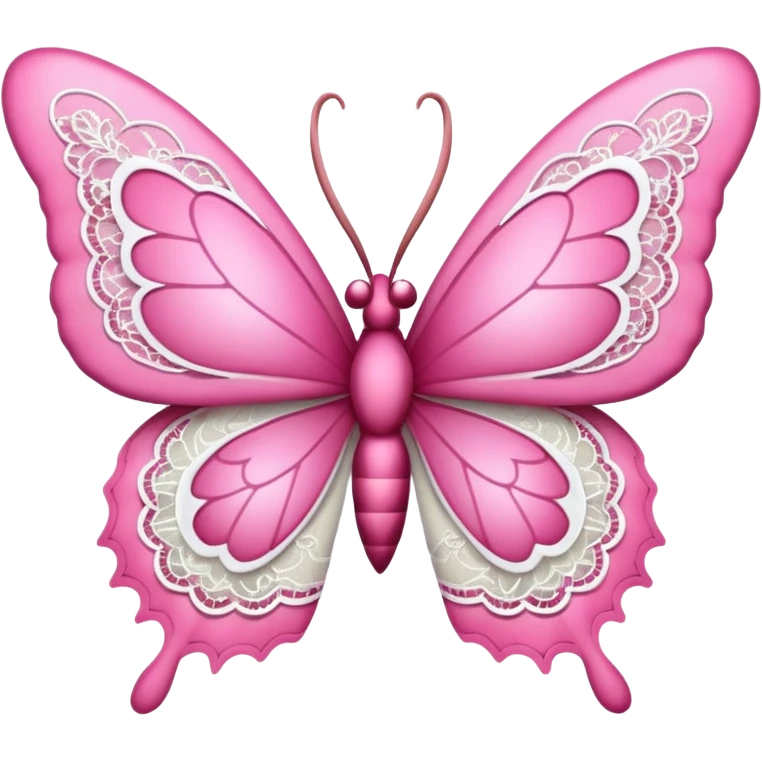 butterfly with pink antlers and lace emoji