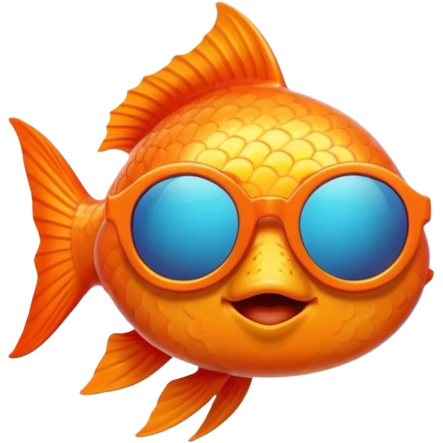 orange fish wearing sunglasses emoji