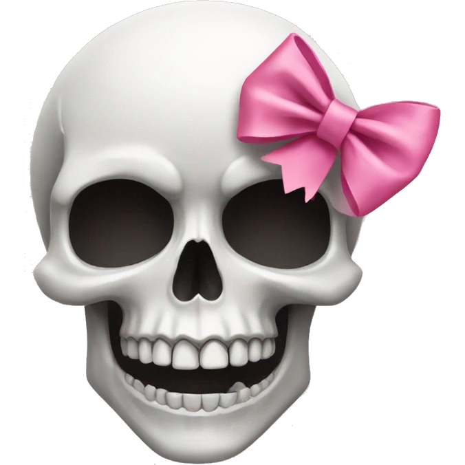 Skull with a pink bow emoji