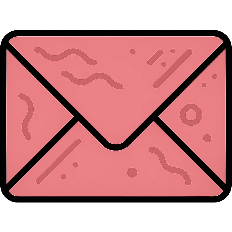 icon of a rose-colored cardboard envelope with embossed surface, modern and clear lines emoji