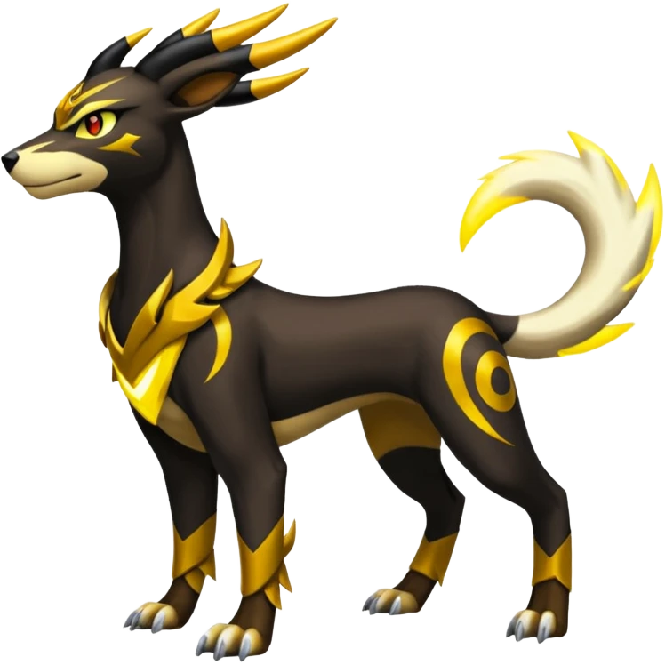 Shiny 4-legged Electrike-Amaura-Houndoom-Zeraora-fusion, full body emoji