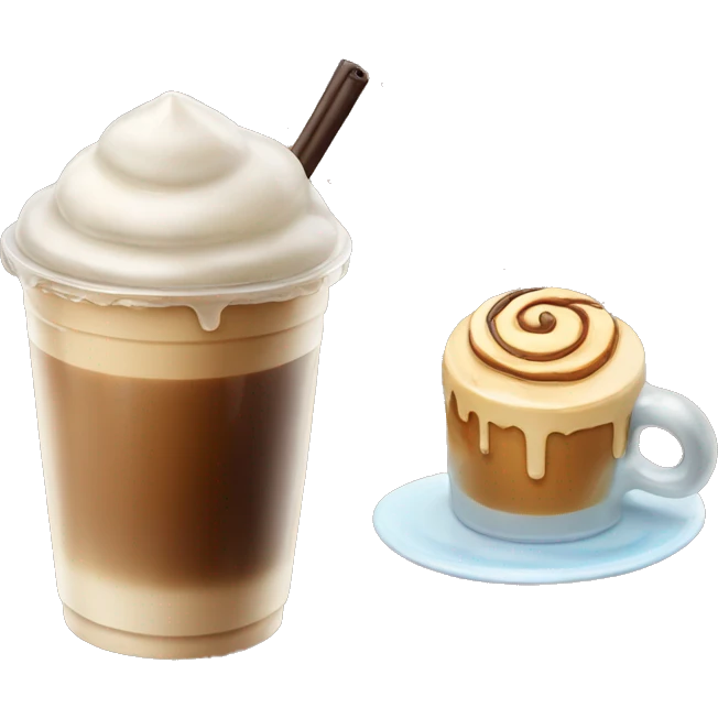 Iced coffee and bakery emoji