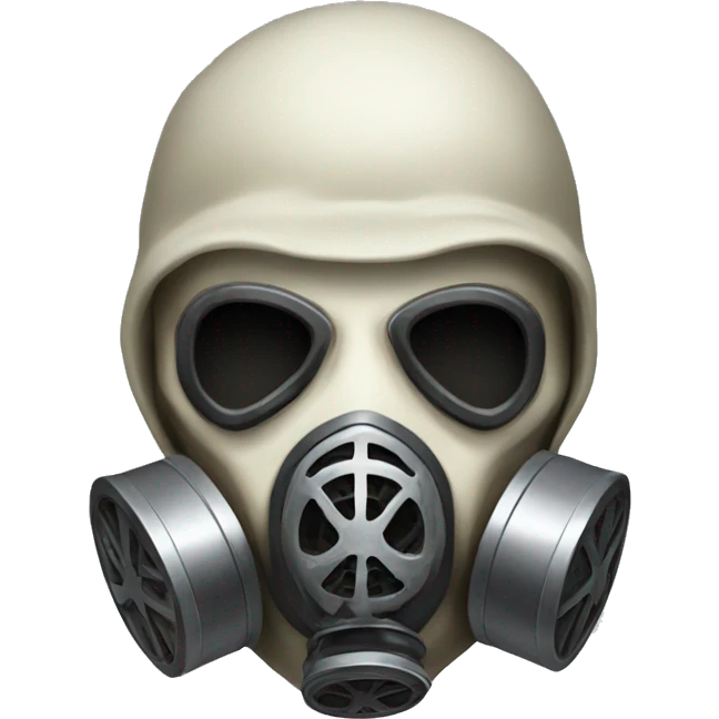 Skull wearing a full face gas mask emoji
