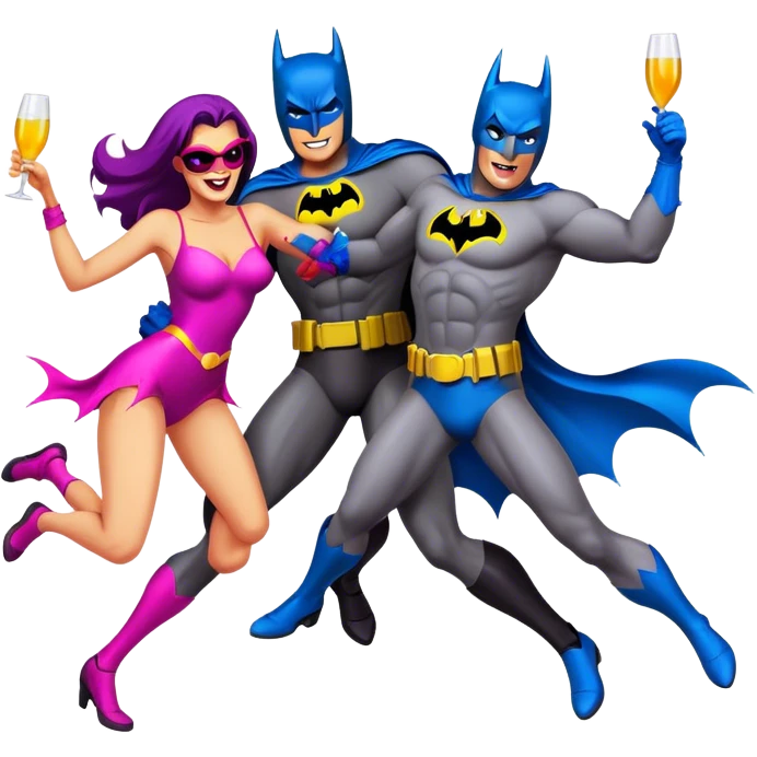 Batman partying emoji
