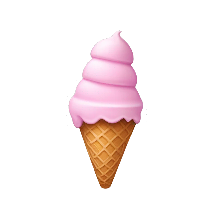 Pastel pink ice cream emoji