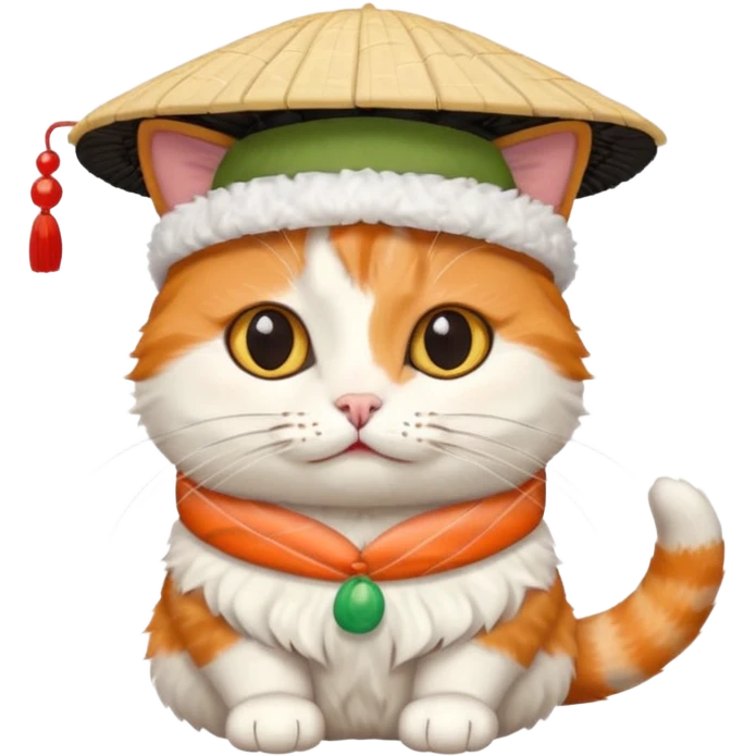 cat wearing a hat made out of sushi emoji