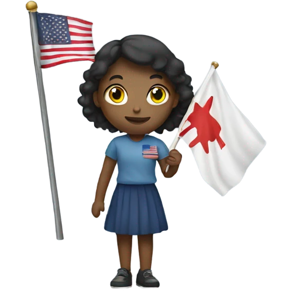 girl holding flag emoji
