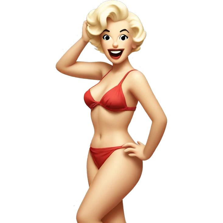 Marilyn Monroe dancing in a bikini emoji