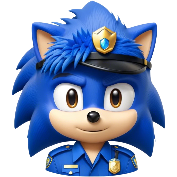 Sonic the hedgehog as a cop emoji