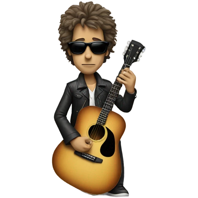 bob dylan with sunglases and guitar emoji