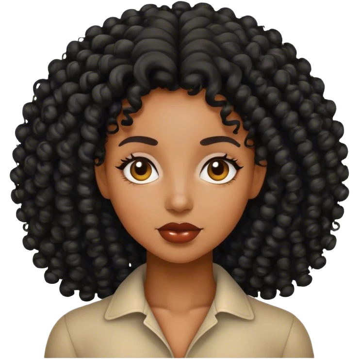 zumbi mulher cabelo cacheado emoji