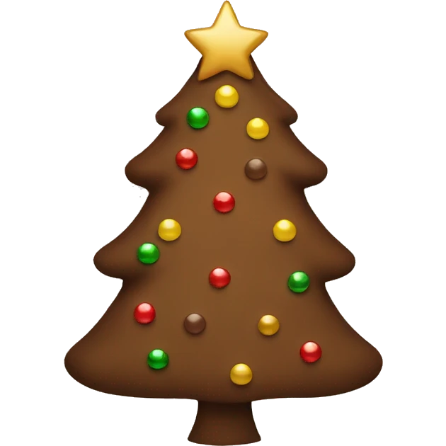 Brown Christmas tree emoji