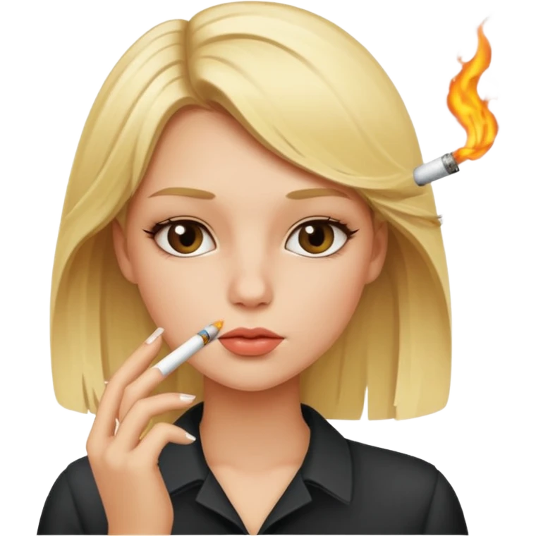 Blonde girl smoking emoji