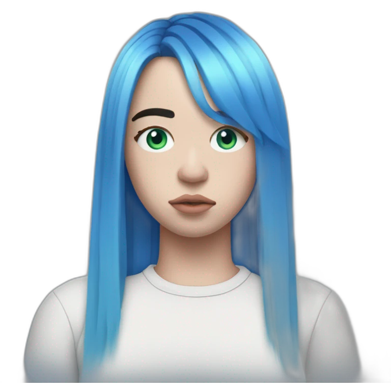 Billie eilish 2017 cheveux bleu emoji