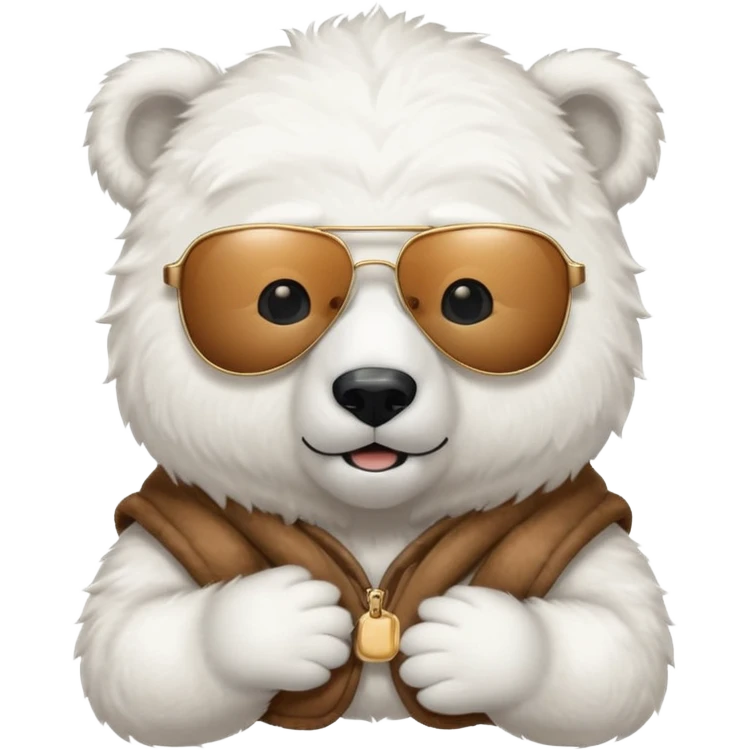 baby Polar bear with sun glassé emoji