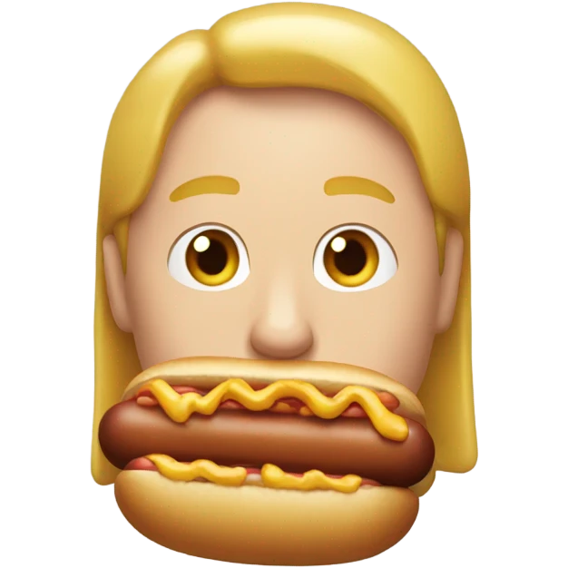 Man eating hotdog  emoji