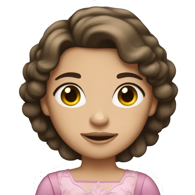 brunette princess with light skin emoji