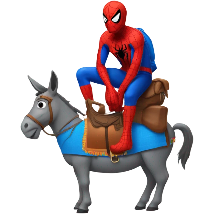 spiderman riding a donkey emoji