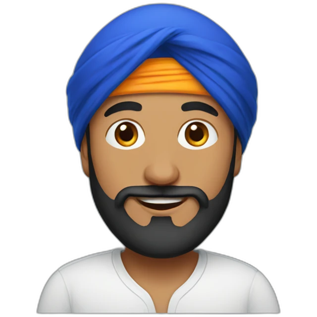 Sikh man with blue hat emoji