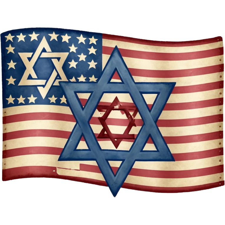 United States flag with a swastika symbol and star of david symbol on the flag emoji
