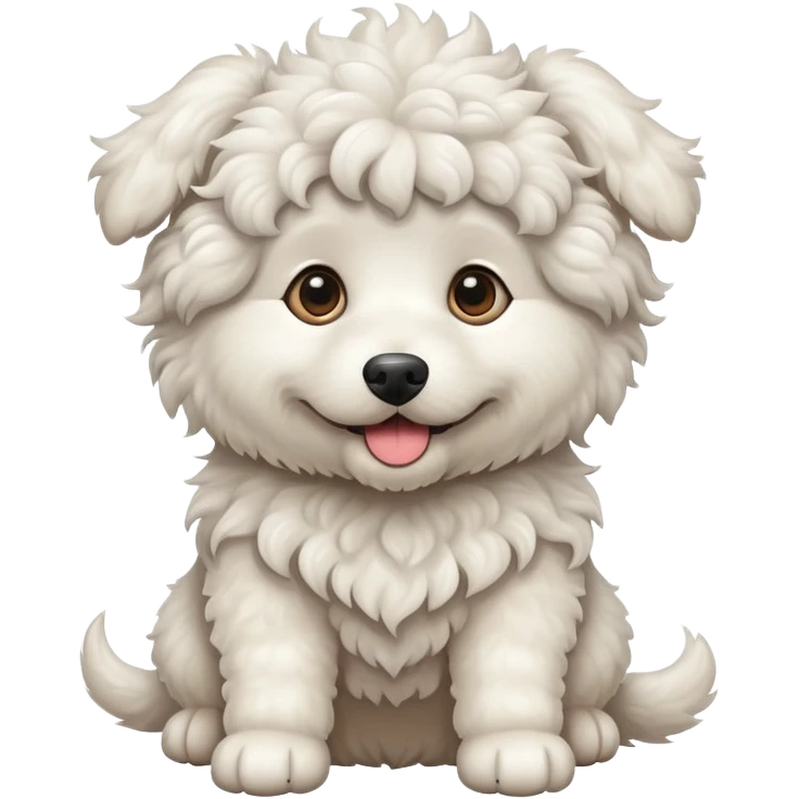 White Curly Dog emoji