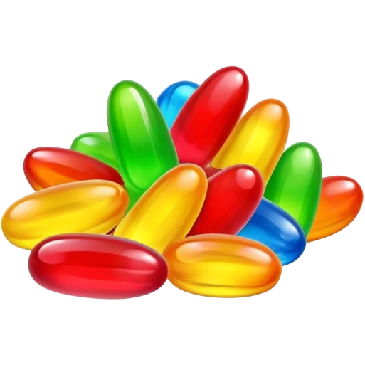 colorful shiny gusher gummy emoji