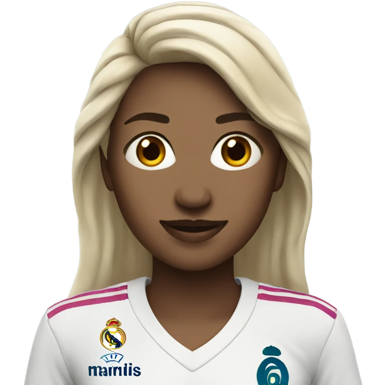 Women with Real Madrid jersey  emoji
