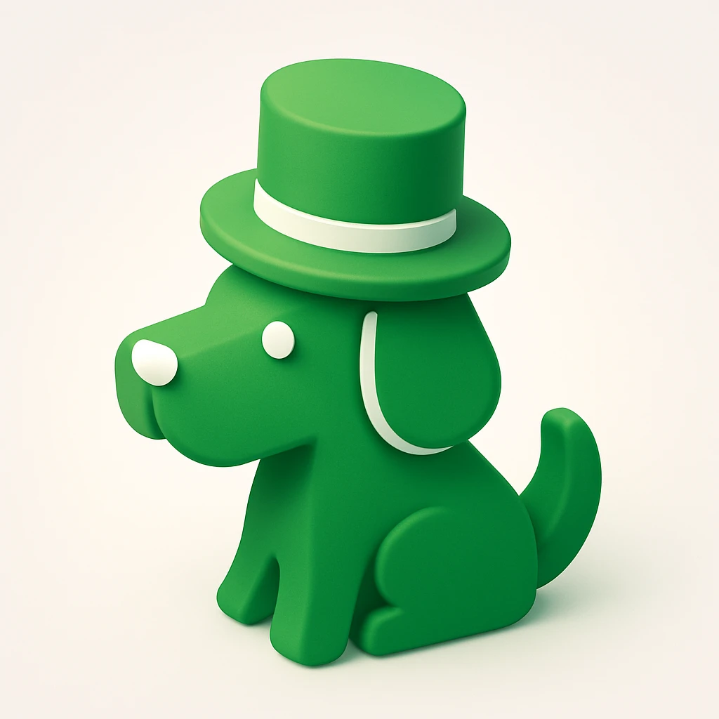 dog with tophat emoji