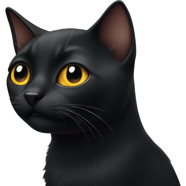 amazed black cat head emoji