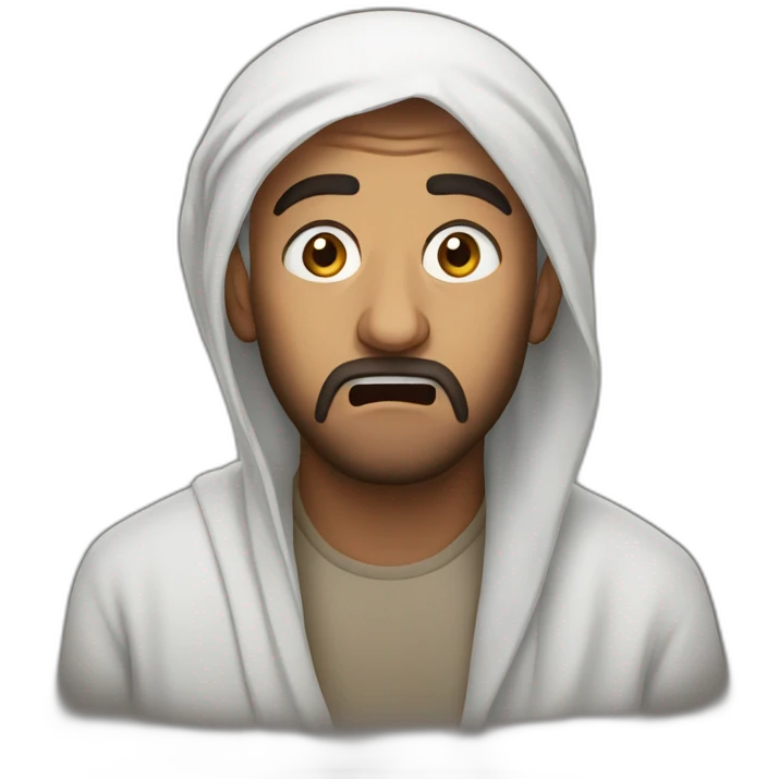 Scared Muslim man emoji