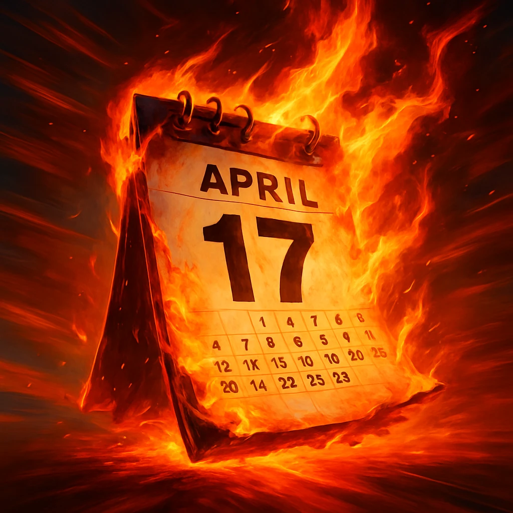 calendar page burning, sense of urgency, vivid and energetic colors emoji
