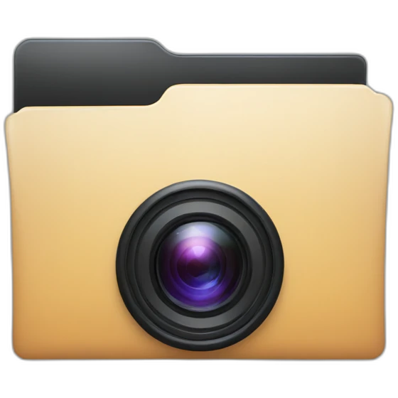 Folder with video camera emoji