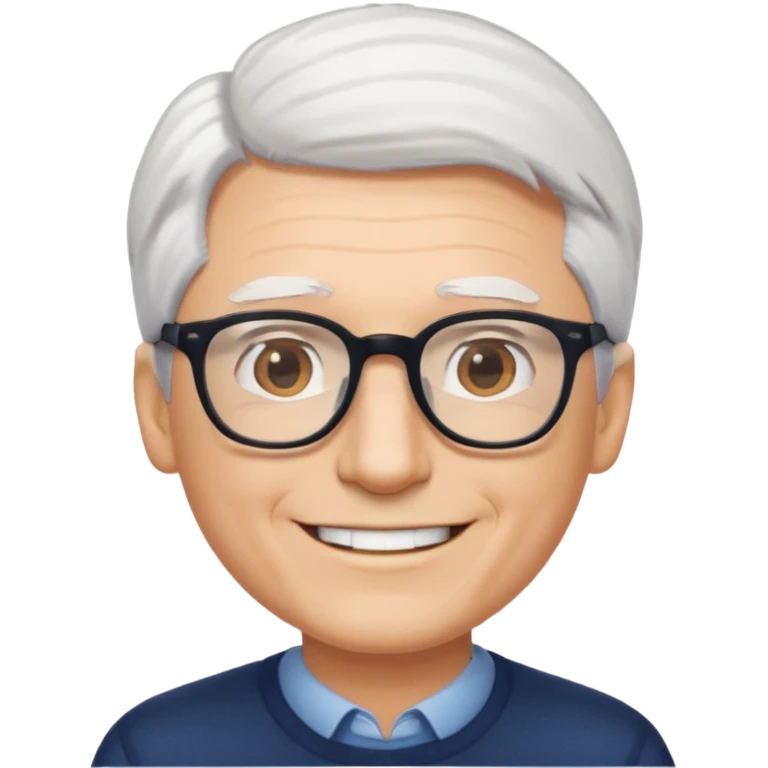 Personnes lunette cheveux blanc courts homme emoji