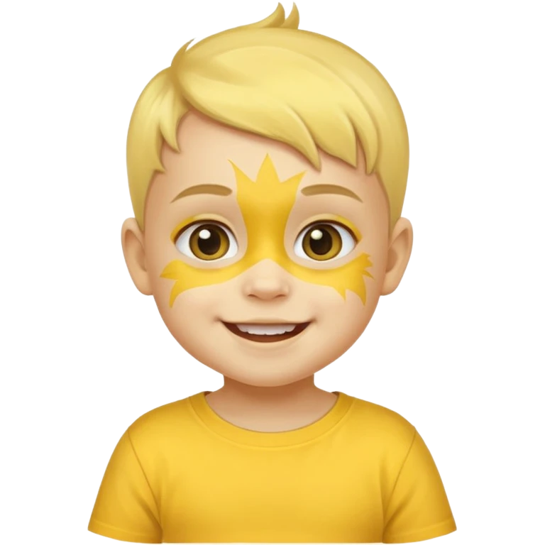 baby with yellow face paint and yellow shirt emoji