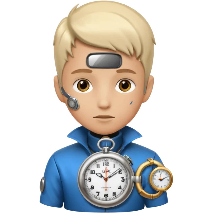 future Explorer with futuristic pocket watch emoji
