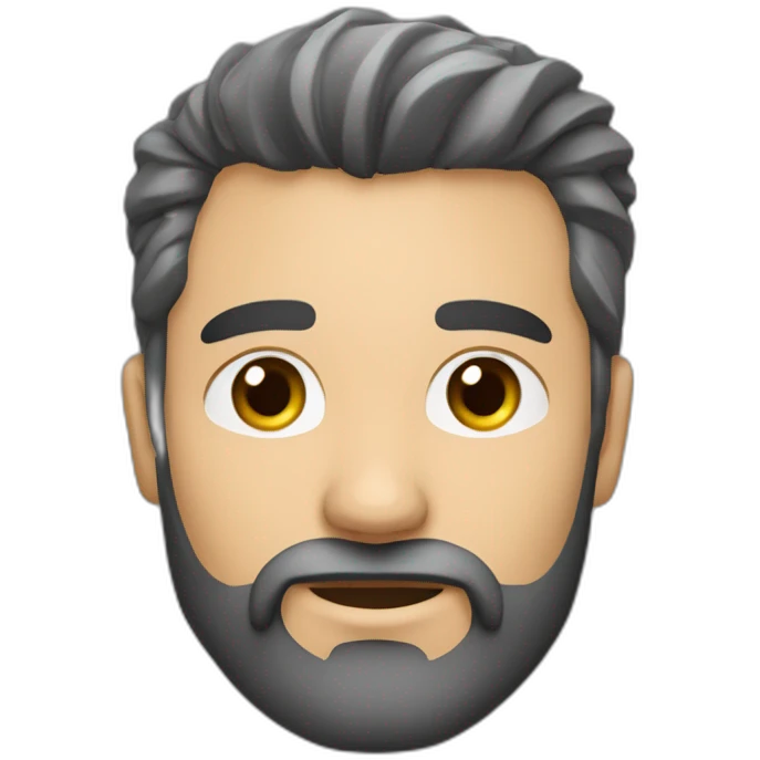 hombre pelo gris y barba de candado y hombre oelo negro y barba de candado emoji