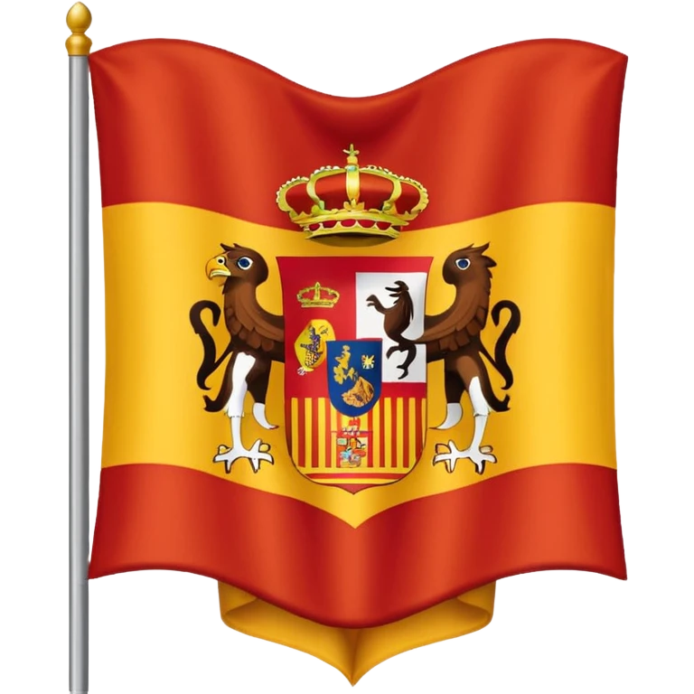  Bandera de España 🇪🇸 con un aguila marrón atrás del escudo de España emoji