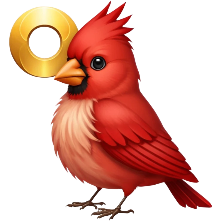 Cardinal bird with halo emoji