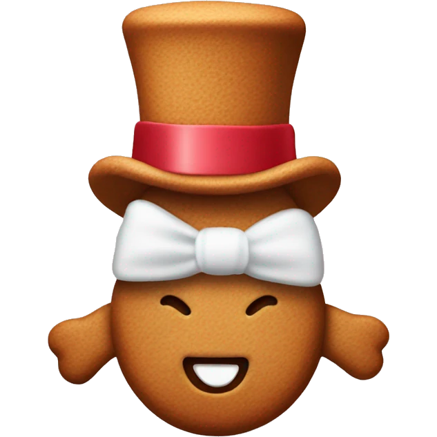 Gingerbread man with a top hat emoji