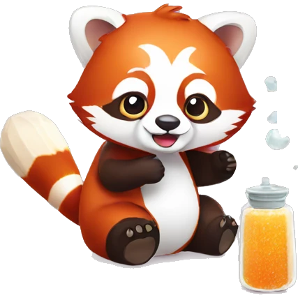 Red panda with salt shaker emoji