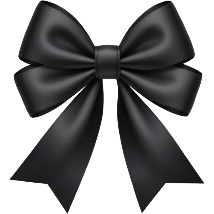 black THIN ribbon bow emoji