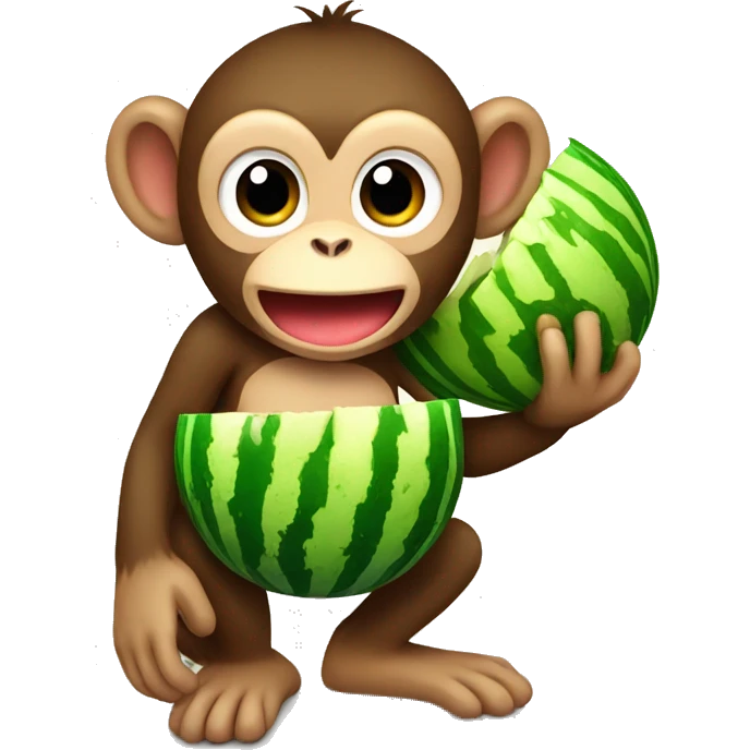 Monkey with watermelon emoji