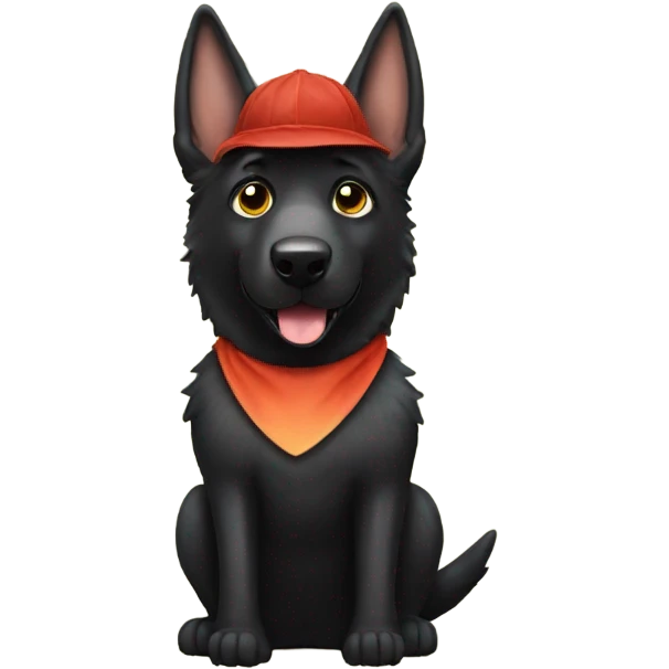 All black German shepherd in a dinosaur costume  emoji
