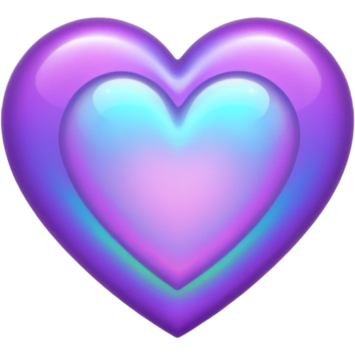 purple heart with a holographic effect emoji