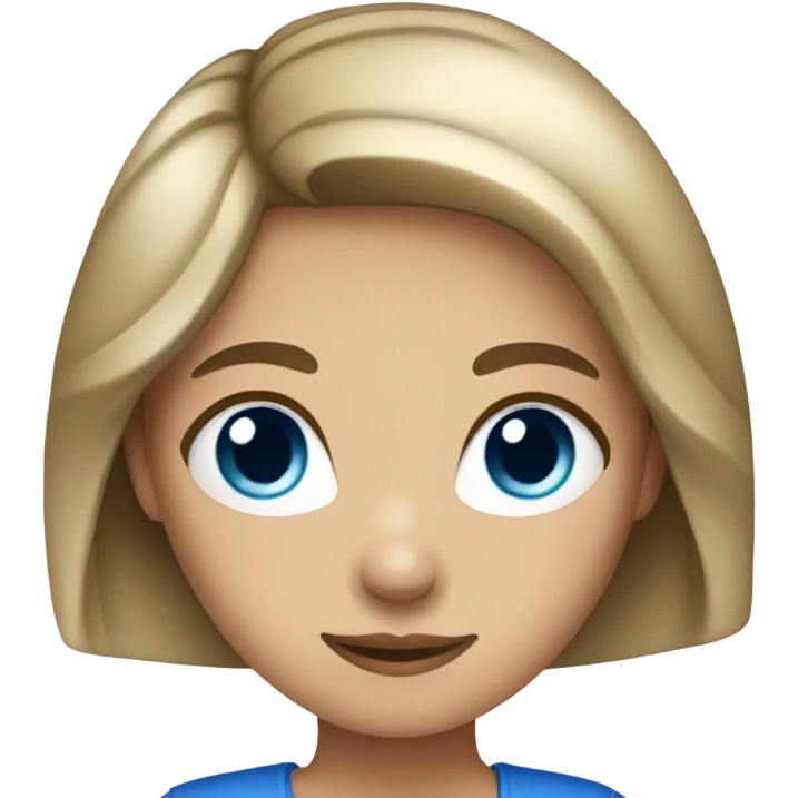 Dark blonde girl with blue eyes emoji