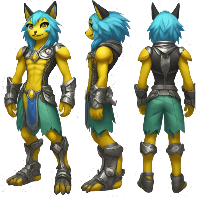 Anthro Sona Cool Edgy Legendary Colorful Shy Shiny Fakemon-Fantasy-Creature With Full Body Detailed High Quality emoji