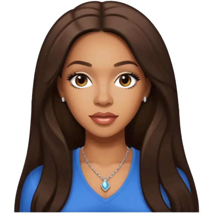 Farrah Franklin from Destiny's Child with long dark brown hair emoji
