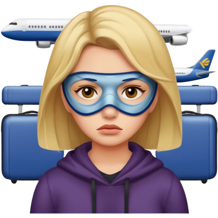 비행기를 놓쳐 공항에 갇힌 슬픈 여자 emoji