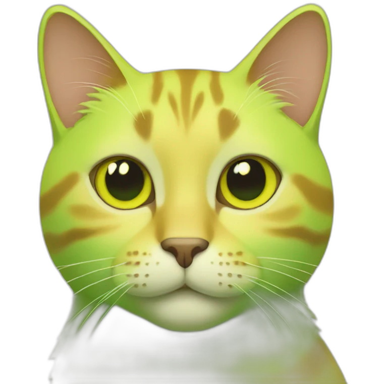 Yellow green cat emoji